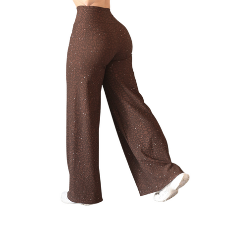 Pants básico | Supplex Stretch, Relieves lineas Print – Café