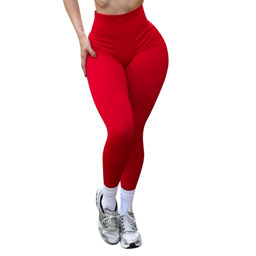 Leggings Burbuja + Push Up | Seamless Compresión - Rojo