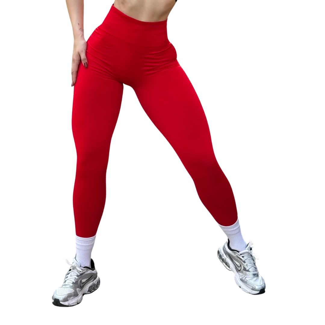 Leggings Burbuja + Push Up | Seamless Compresión - Rojo