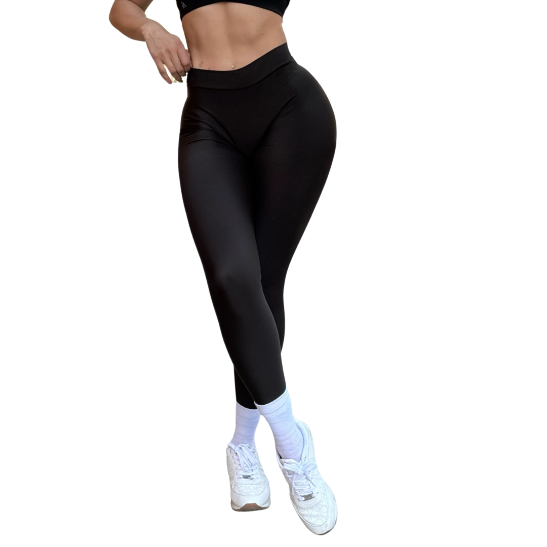 LEGGINS ADRIANA OLIMPO:  V DEEP, EFECTO PUSH UP, TEXTIL LISO.