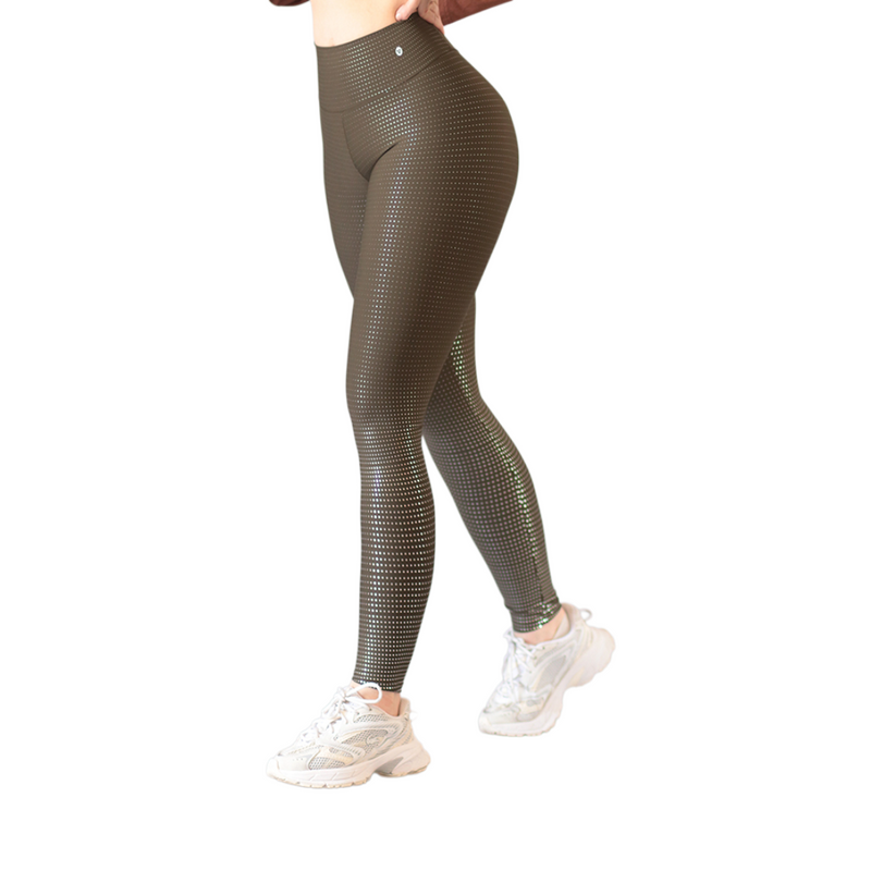 Leggings básico | Supplex Stretch, Destellos Puntos – Verde