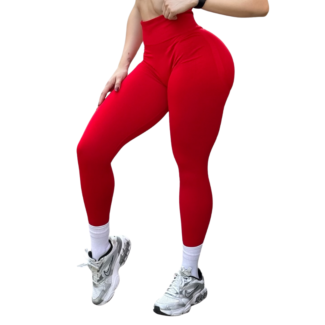 Leggings Burbuja + Push Up | Seamless Compresión - Rojo