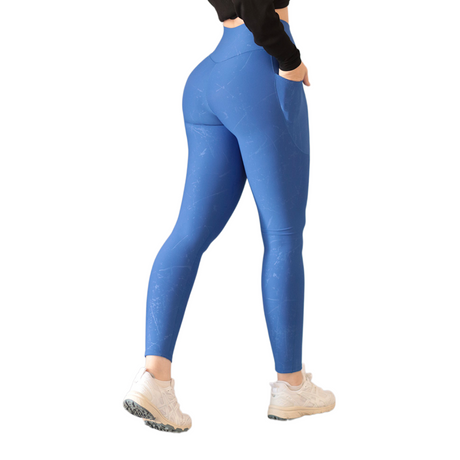 Leggings básico con bolsillos | Supplex Stretch, Relieves Leca - Azul
