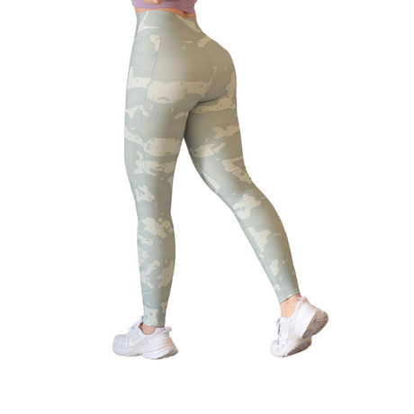 Leggings básico con bolsillos | Supplex Stretch, Liso Army – Menta