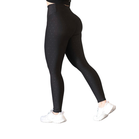 Leggings básico | Supplex Stretch, Relieves Polka – Negra
