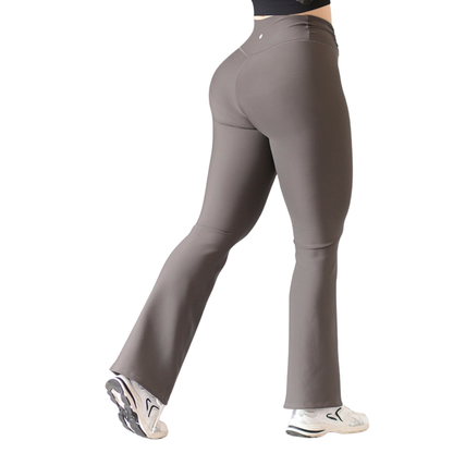 Leggings Deportivos para Mujer Fitness: Efecto Básico, Cintura Alta Plizado, Textil Lycra Transpirable con Acabado Liso, Color Gris | Adriana Olimpo