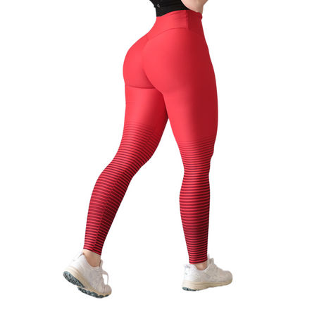 Leggings push up | Supplex Stretch, Liso Líneas Degradado – Rojo