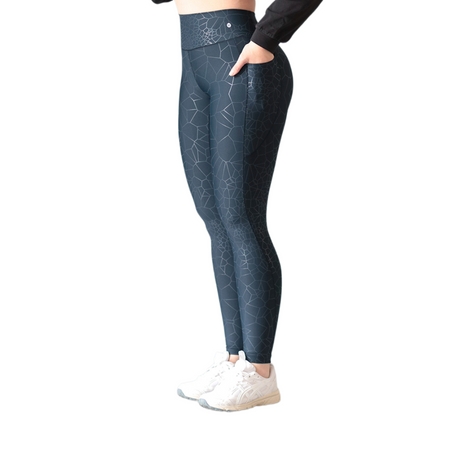 Leggings básico con bolsillos | Supplex Stretch, Destellos Voro - Azul