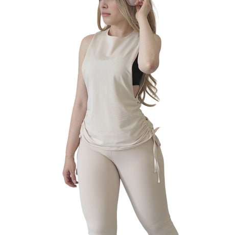 Tank top | Transpirable, Liso – Beige