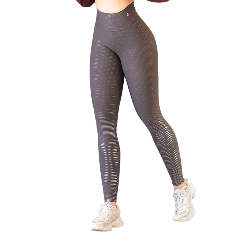 Leggings básico | Supplex Stretch, Destellos Puntos – Gris