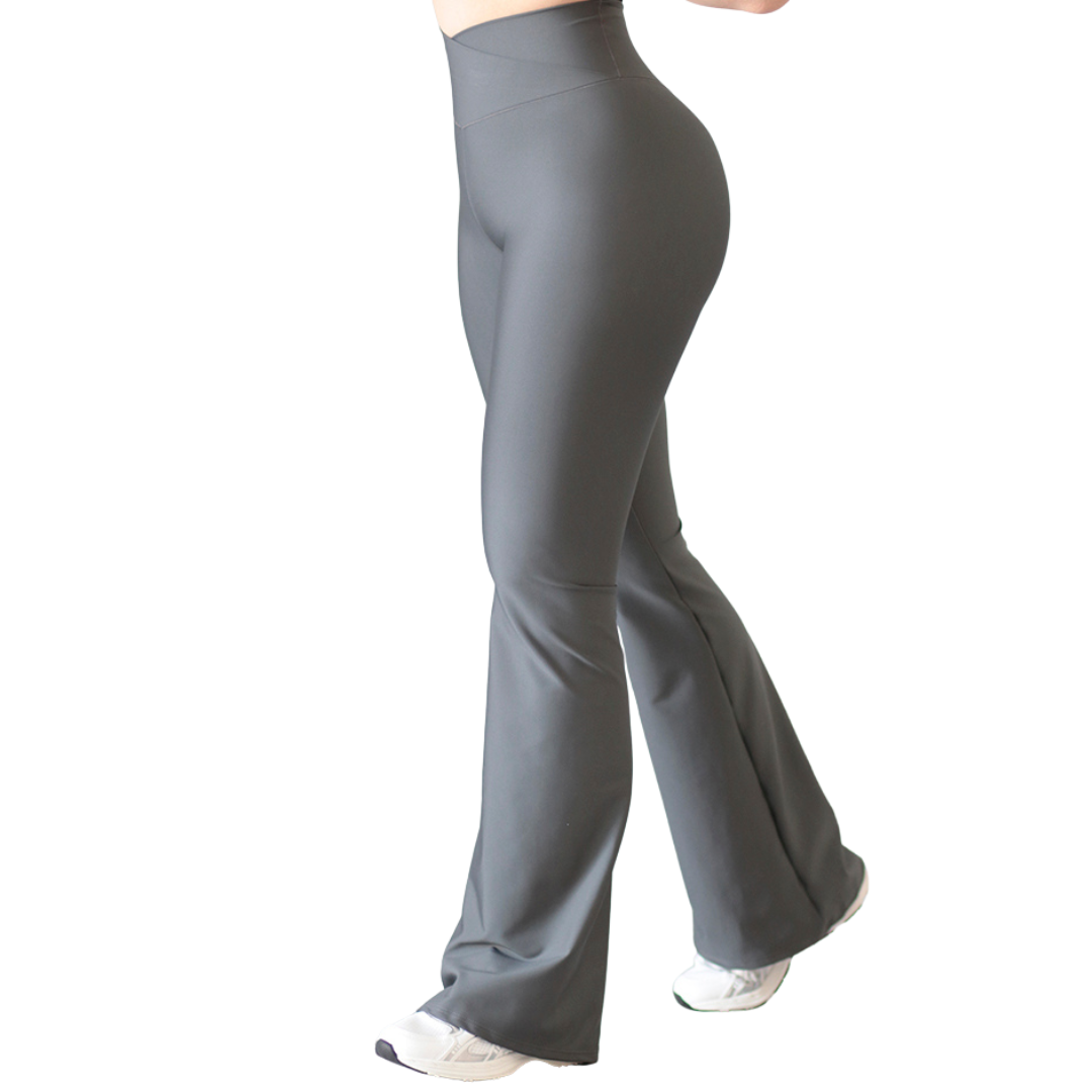 Leggings Deportivos para Mujer Fitness: Efecto Push Up, Cintura Alta, Textil Lycra Transpirable con Acabado Liso, Color Gris Luna | Adriana Olimpo
