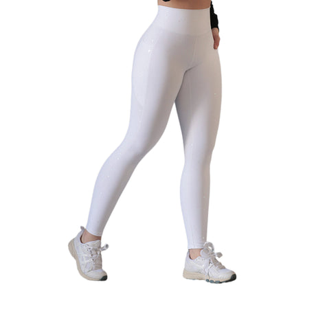 Leggings básico con bolsillos | Supplex Stretch, Destellos Dul – Blanca