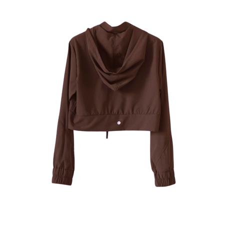 Chamarra Rompe vientos deportiva manga larga | Transpirable, Liso – Café