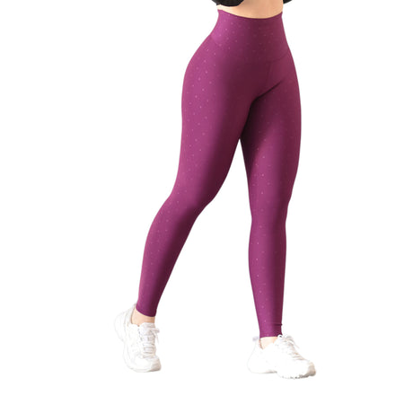 Leggings básico | Supplex Stretch, Relieves Polka – Morada