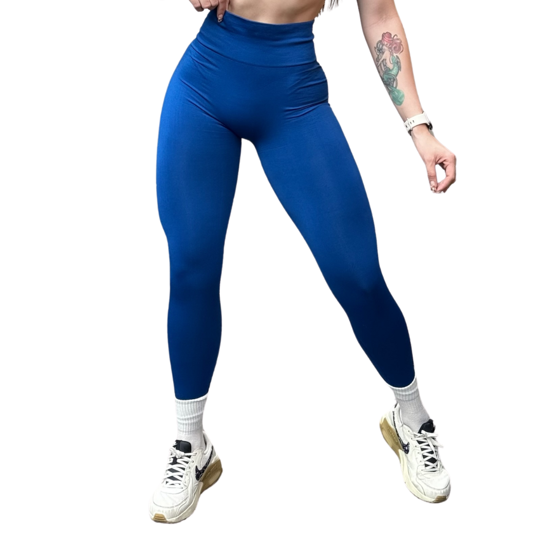 Leggings Deportivos para Mujer Fitness: Seamless Efecto Push Up, Cintura Alta, Textil Tejido Liso Suave Transpirable , Color Azul Indigo | Adriana Olimpo (Copia)