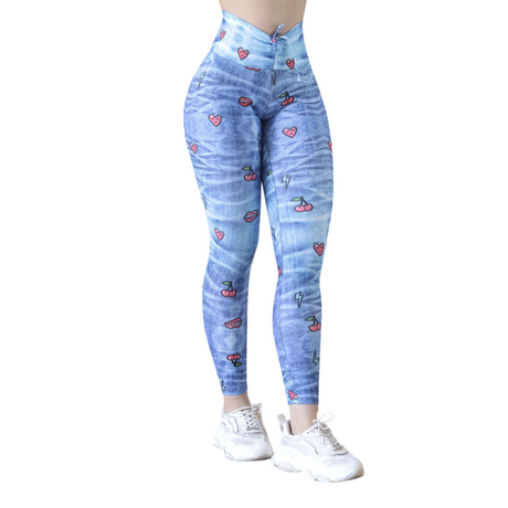 Leggings push up | Supplex Stretch, Liso Love – Mezclilla
