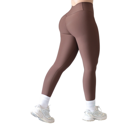 Leggings push up | Supplex Stretch, Liso – Café