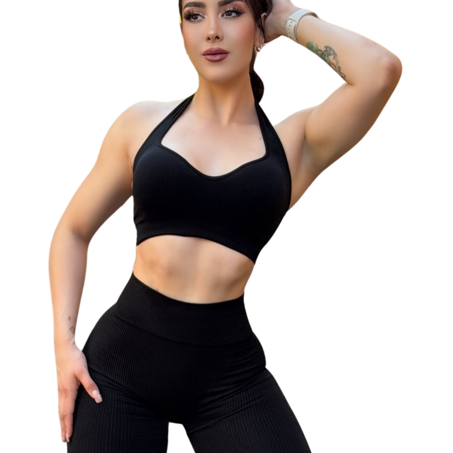 ADRIANAOLIMPO® | Top - Top Halter Deportivo | Dashian Slim – Midnight Black | Ropa deportiva para mujer Elite HotSale Blackfriaday Envío Gratis a México. Mayoreo Menudeo Ofertas Exclusivas