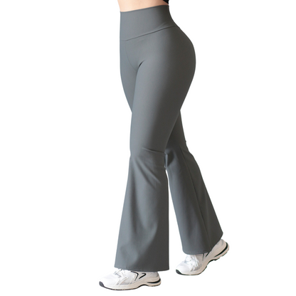 Leggings Deportivos para Mujer Fitness:  Efecto Básico, Cintura Alta, Textil Lycra Transpirable con Relieves Lineas, Color Gris Luna | Adriana Olimpo