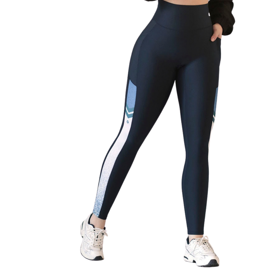 Leggings básico con bolsillos | Supplex Stretch, Liso – Marino