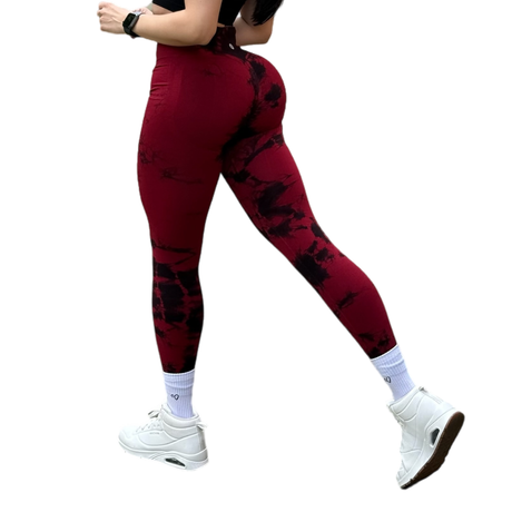 Leggings Burbuja + Push Up | Seamless Compresión - Tie Day Sangría