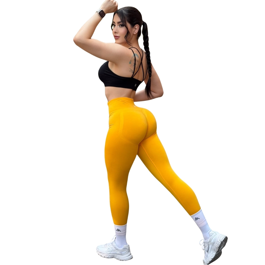 ADRIANAOLIMPO® | Leggins - Leggings Burbuja + Push Up | Seamless Compresión - Canario | Ropa deportiva para mujer Elite HotSale Blackfriaday Envío Gratis a México. Mayoreo Menudeo Ofertas Exclusivas