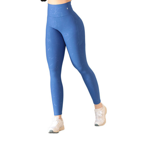 Leggings básico con bolsillos | Supplex Stretch, Relieves Leca - Azul