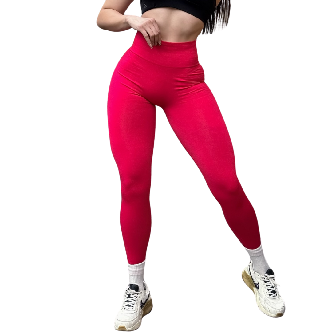 Leggings Deportivos para Mujer Fitness: Seamless Efecto Push Up y Burbuja, Cintura Alta, Textil Tejido Liso Suave Transpirable , Color Paradice Pink | Adriana Olimpo