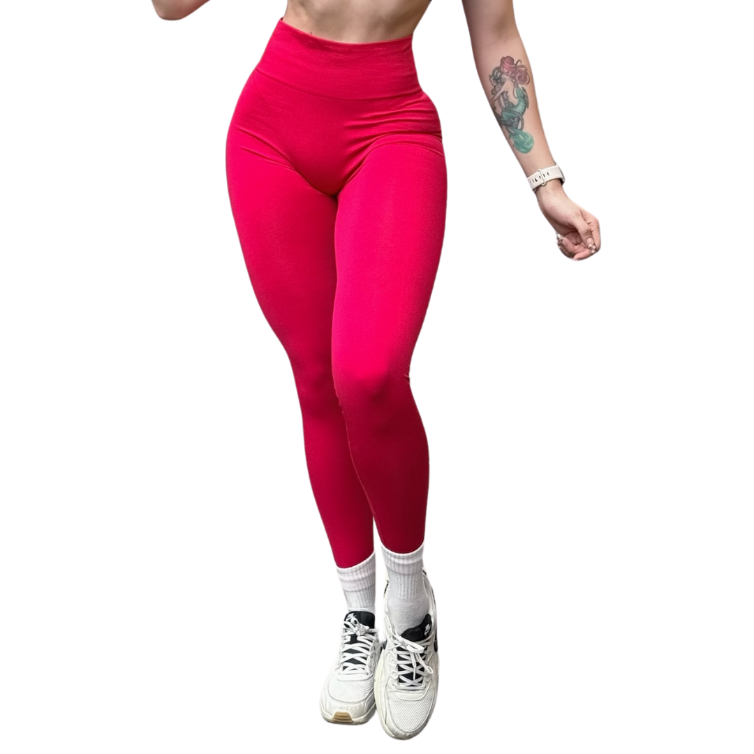 Leggings Deportivos para Mujer Fitness: Seamless Efecto Push Up y Burbuja, Cintura Alta, Textil Tejido Liso Suave Transpirable , Color Paradice Pink | Adriana Olimpo