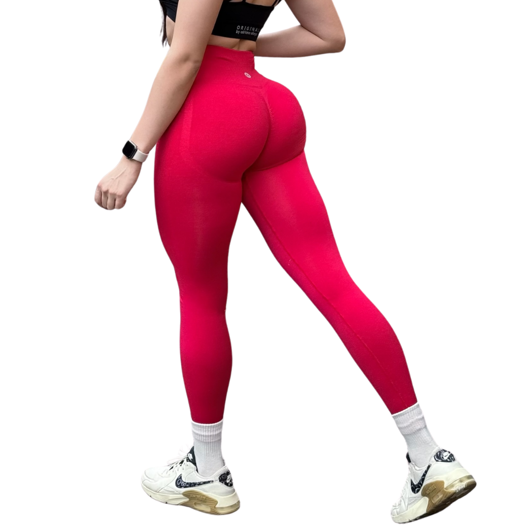 Leggings Deportivos para Mujer Fitness: Seamless Efecto Push Up y Burbuja, Cintura Alta, Textil Tejido Liso Suave Transpirable , Color Paradice Pink | Adriana Olimpo