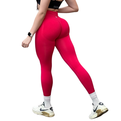 Leggings Deportivos para Mujer Fitness: Seamless Efecto Push Up y Burbuja, Cintura Alta, Textil Tejido Liso Suave Transpirable , Color Paradice Pink | Adriana Olimpo