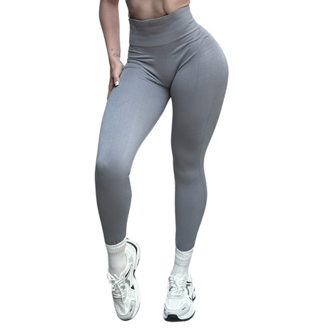 Leggings Burbuja + Push Up | Seamless Compresión - gris plata