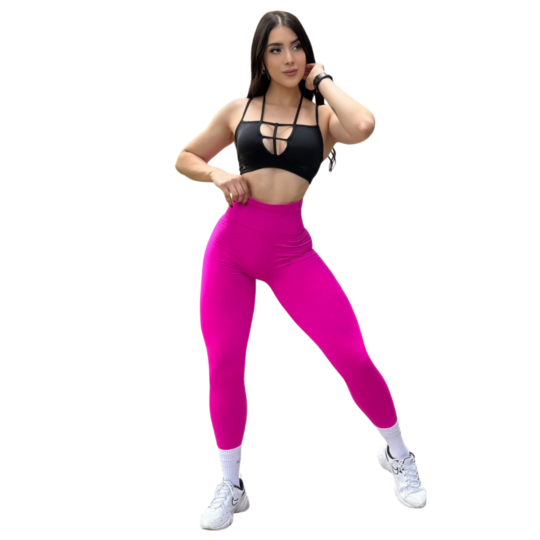 Leggings Burbuja + Push Up | Seamless Compresión - Rosa Barbie