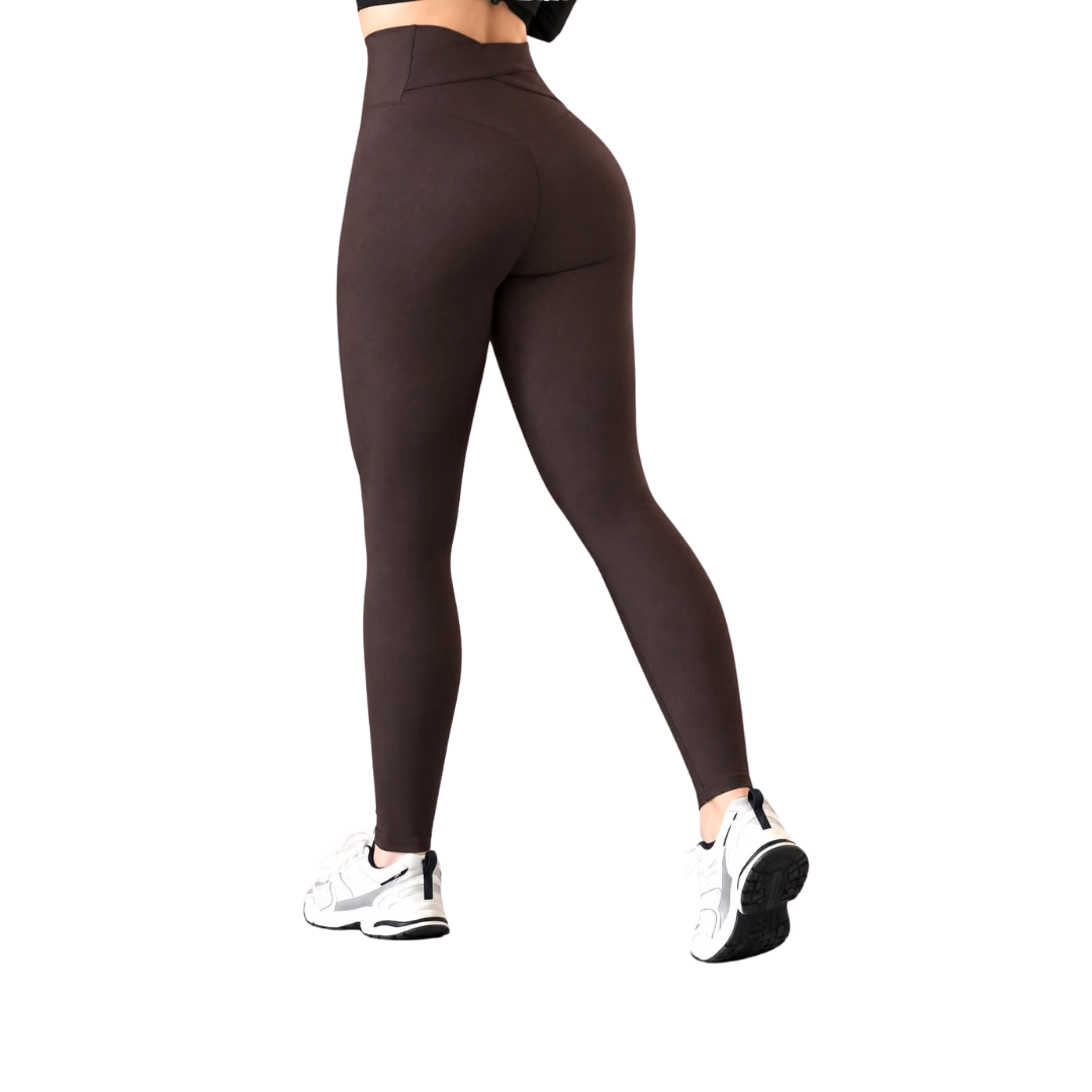 Leggings push up | Supplex Stretch, Liso, café