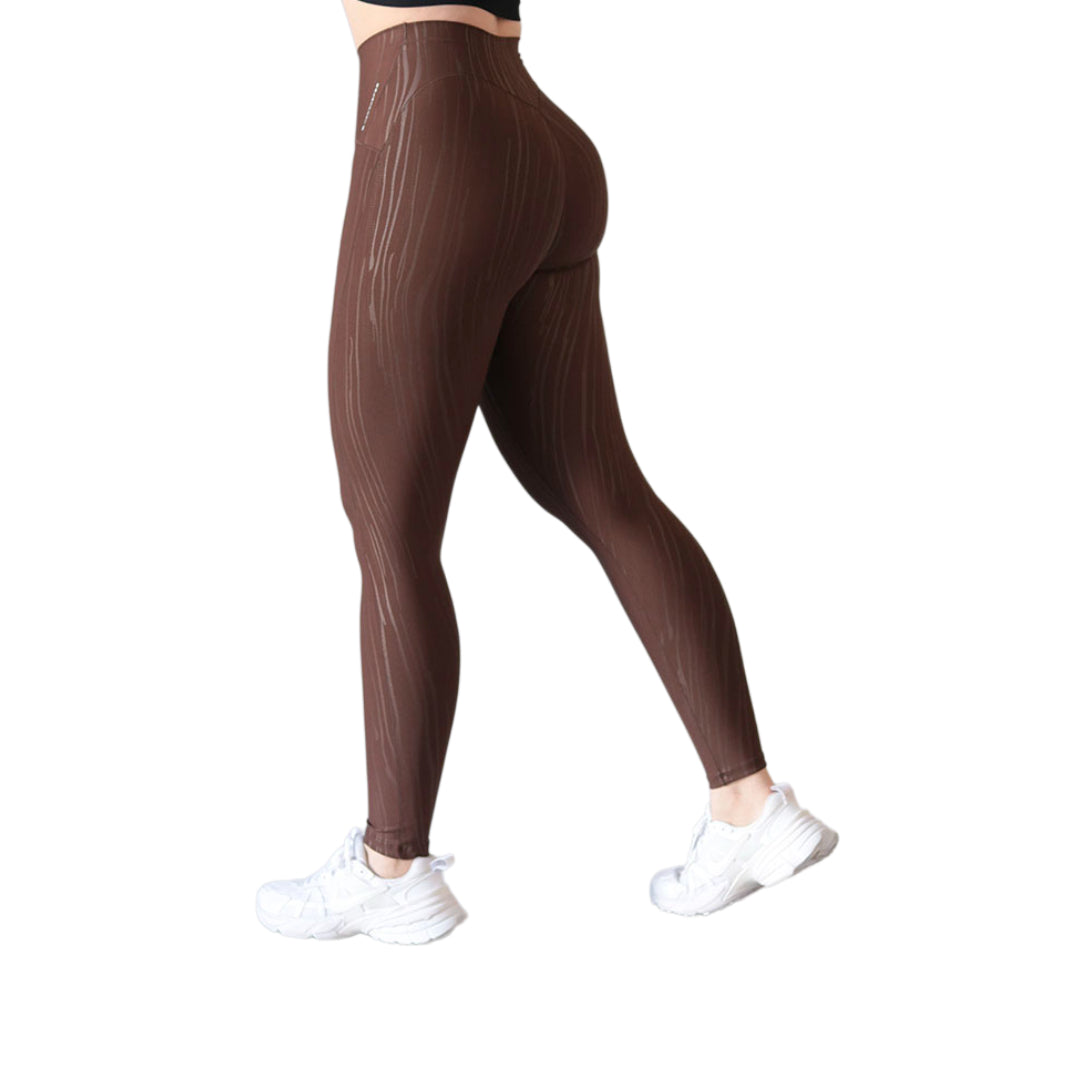 Leggings push up | Supplex Stretch, Relieve Parota – Café