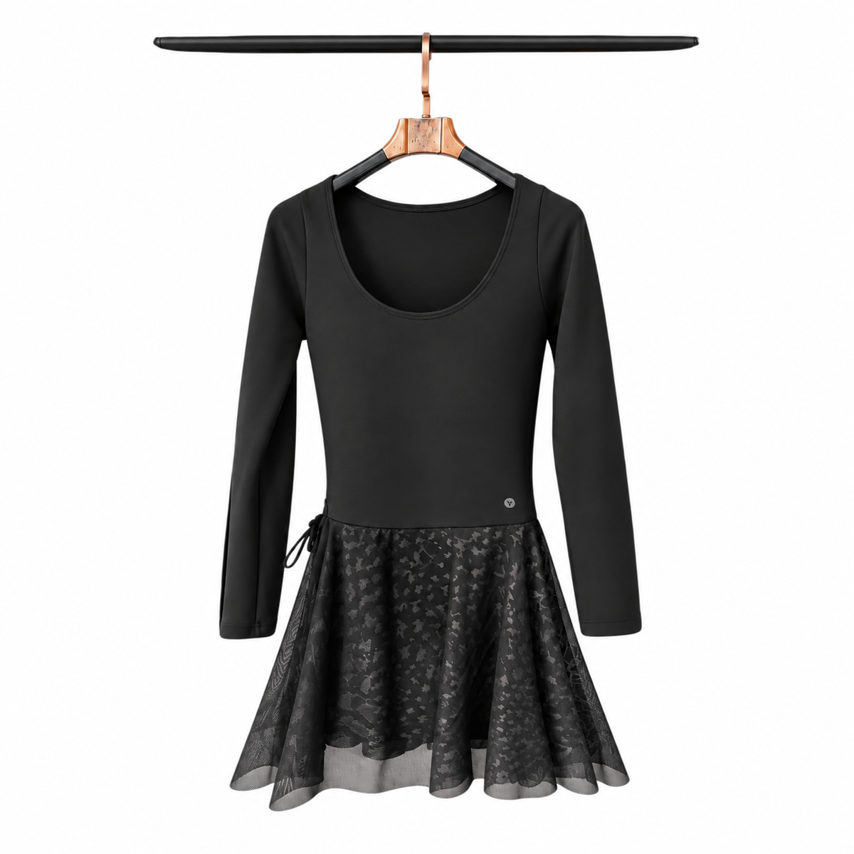 Enterizo falda short | Supplex Stretch, Liso – Negro