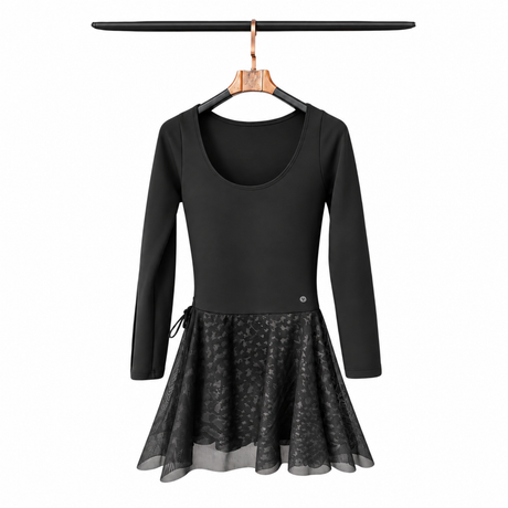 Enterizo falda short | Supplex Stretch, Liso – Negro