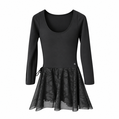 Enterizo falda short | Supplex Stretch, Liso – Negro