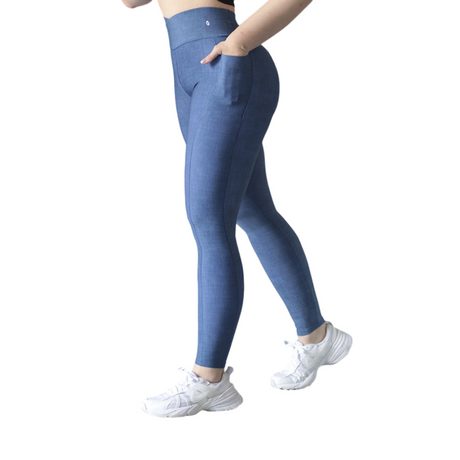 Leggings básico con bolsillos | Supplex Stretch, Liso Mezclilla  – Indigo