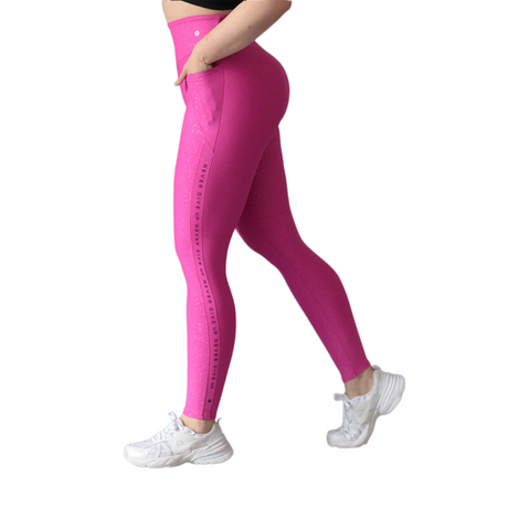 Leggings básico con bolsillos | Supplex Stretch, Relieves Print | Fucsia