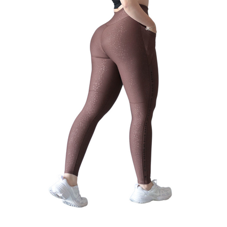 Leggings básico con bolsillos | Supplex Stretch, Relieves Print | Brownie